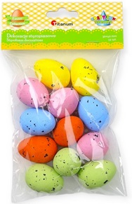 Jajka Styropianowe nakrapiane dekoracyjne 12szt Titanum