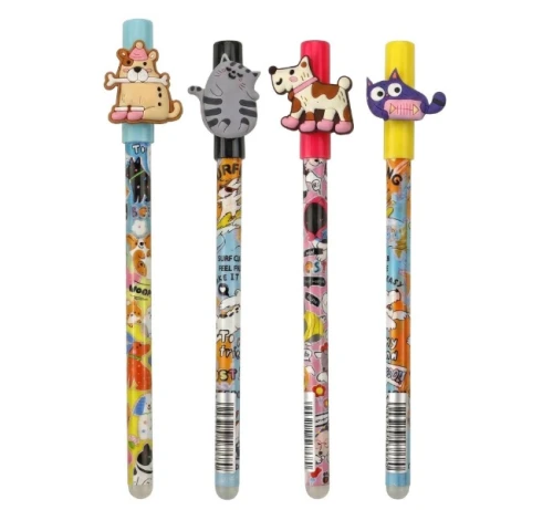 Długopis zmazywalny Zwierzaki 0,7 mm niebieski Titanum_98276