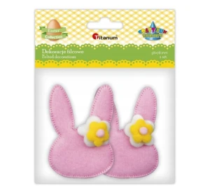 Dekoracje filcowe Królik z kwiatkiem 2szt. Titanum