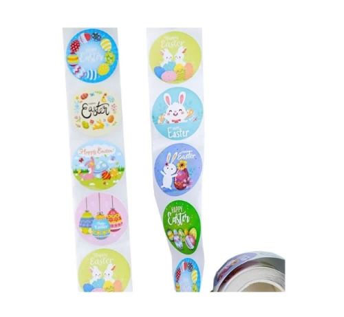 Naklejki papierowe na rolce Wielkanoc Easter 300 szt. Titanum_98272