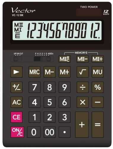 Kalkulator VC-12 BK czarny Vector_98307