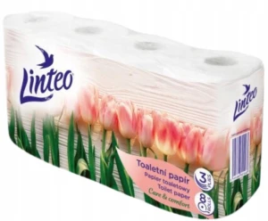 Papier toaletowy celuloza biały 8szt 3W 15m +/- 5% Linteo