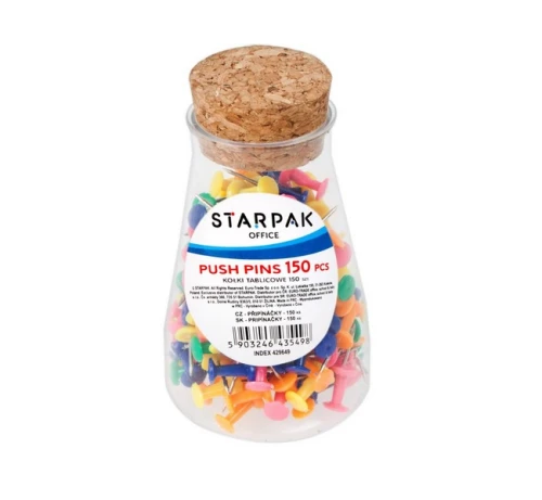 Kołki pinezki tablicowe kolorowe 150 szt. Starpak_98603