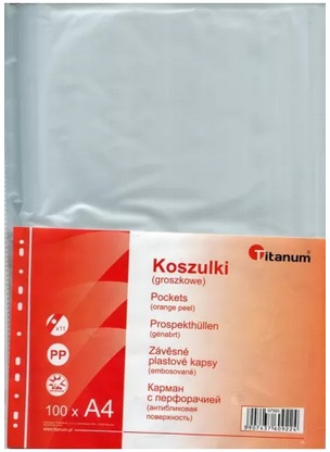 Koszulki A4 groszkowe 100 szt. Titanum_98646
