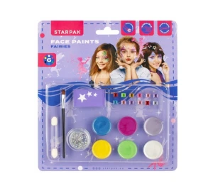 Farby do malowania twarzy i ciała Fairy 6 kolorów + brokat Starpak