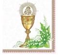 Serwetki "Komunia Hostia Gold" 33 cm 20 szt mix Maki_98677