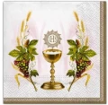 Serwetki "Komunia Hostia Gold" 33 cm 20 szt mix Maki_98679