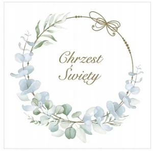Serwetki papierowe Chrzest Święty Eukaliptus 33 cm 20 szt Pol-mak