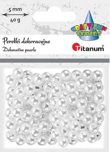 Perełki Dekoracyjne Białe 40g 8mm_54780