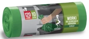 Worki do segregacji zielone Szkło 120L 10 szt. Anna Zaradna