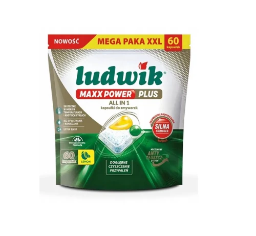 Kapsułki do zmywarek Maxx Power Plus All in 1 Lemon 990g 60szt. Ludwik_98778
