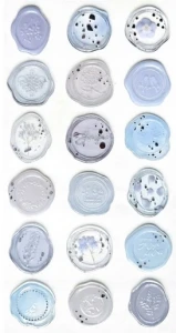 Naklejki pieczątki jasnoniebieskie Galeria Papieru 