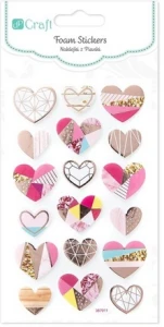 Naklejki z pianki serca 18 szt Craft