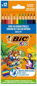 Kredki drewniane Kids Smooth ECO 12 szt Bic
