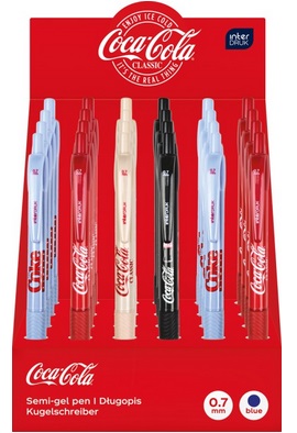 Długopis automatyczny z gripem Coca-Cola niebieski Interdruk_99001