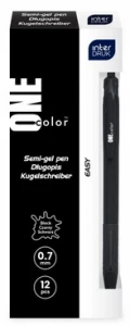 Długopis automatyczny easy one color semi-gel czarny Interdruk