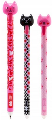 Długopis z gumką wymazywalny Kotek niebieski 0,5mm Happy Color_99392