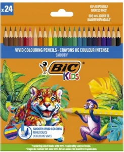 Kredki drewniane dla dzieci 24kolory smooth Eco Bic Kids