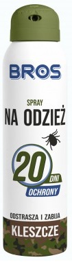 Spray na odzież odstrasza i zabija Kleszcze 20 dni 90 ml Bros_99565