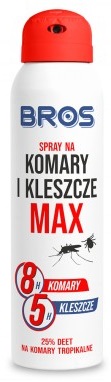 Spray na komary i kleszcze Max 25% Deet 90 ml Bros_99566