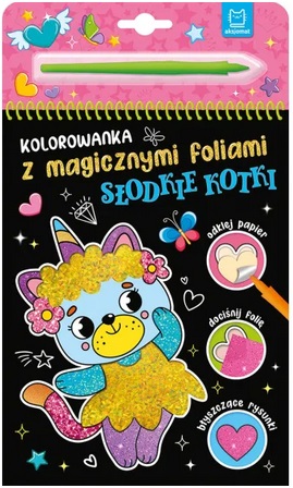 Kolorowanka z magicznymi foliami Słodkie kotki Aksjomat_99598