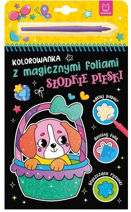 Kolorowanka z magicznymi foliami Słodkie pieski Aksjomat _99599