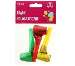 Gwizdek karnawałowy holograf 3szt. Godan
