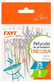 Patyczki do przekąsek unicorm 9cm 25szt Ravi