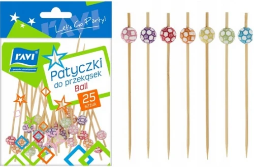 Patyczki do przekąsek ball 9cm 25szt Ravi_100079
