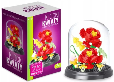 Klocki kwiaty Peonie pod kloszem 224el Artyk_100122