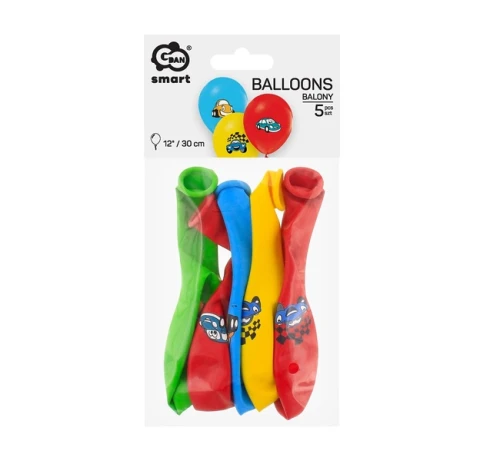 Balony Samochody (z kreskówek) 30 cm 5 szt. Godan_100323