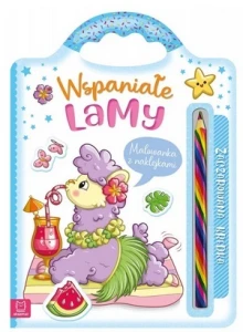 Malowanka z naklejkami Wspaniałe lamy+ Zaczarowana kredka Aksjomat