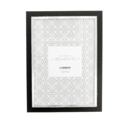 Ramka Drewniana A4 Czarna z Passe-partout 21 × 29,7 cm Gedeon_100559