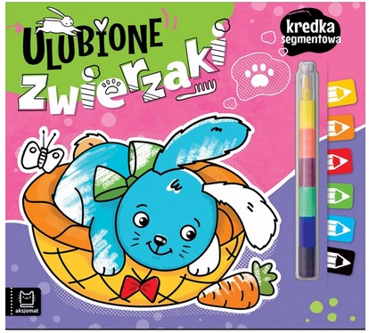 Malowanka ulubione zwierzaki Kredka segmentowa  Aksjomat_100565
