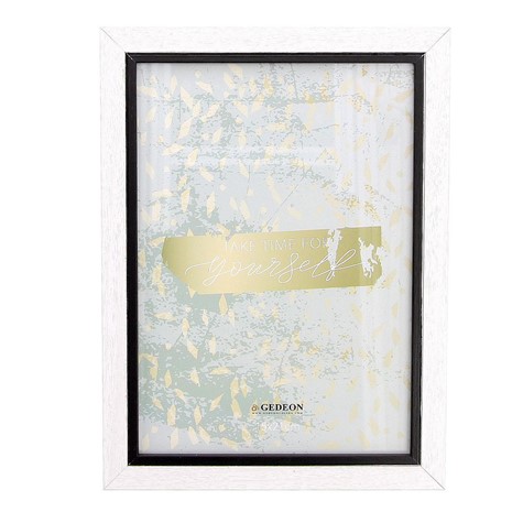 Ramka Drewniana Bielone Drewno z Czarnym Wnętrzem 15 × 21 cm Gedeon_97791