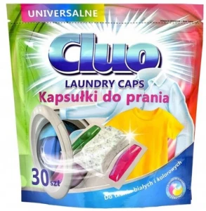 Kapsułki do prania uniwersalne 30 szt. do tkanin białych kolorowych Cluo