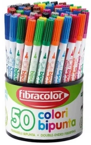Pisaki dwustronne 50 kol. Bipunta flam Fibracolora