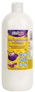 Farba plakatowa w butelce 1000ml biała Strigo