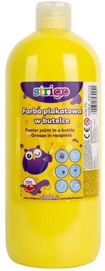 Farba plakatowa w butelce 1000ml żółty Strigo_100824