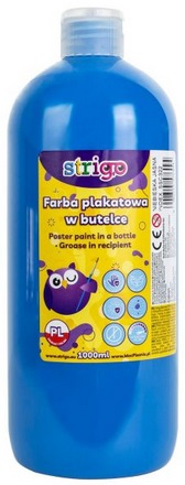 Farba plakatowa w butelce 1000ml jasnoniebieska Strigo_100826