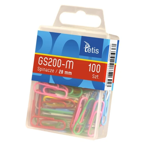 Spinacze biurowe kolorowe 28mm GS200-M Tetis_54837