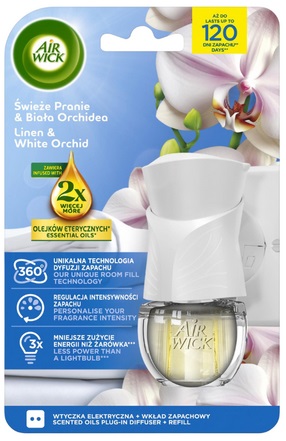 Dyfuzor 19 ml+ urządzenie elektryczne Świeże Pranie i Biała Orchidea Air Wick_100766