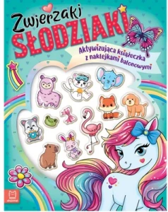 Zwierzaki słodziaki Aktywizująca książeczka z naklejkami balonowymi Aksjomat