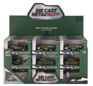 Auto Wojskowe  Metalowe Pull Back 12cm Mega Creative