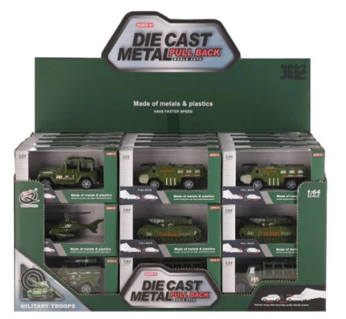 Auto Wojskowe  Metalowe Pull Back 12cm Mega Creative_101815