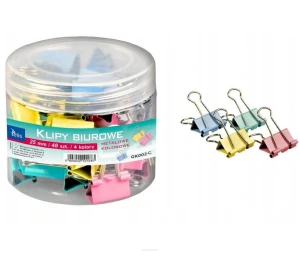 Klip biurowy kolor mix 25mm 48szt GK002-C Tetis 