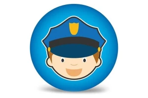 Piłka gumowa Policjant 23cm Artyk 134388