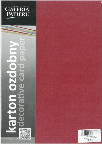 Karton Wizytówkowy A4 20 220g Iceland Czerwony Galeria Papieru_50290