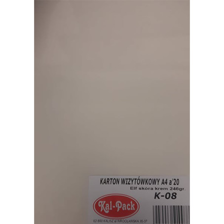 Papier Wizytówkowy A4 Skóra Elf Krem 246g K-08 Kalpak_43331