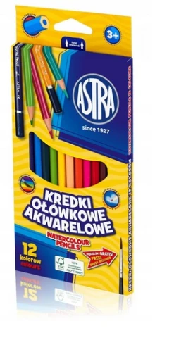 Kredki ołówkowe12kol Akwarelowe Astra_55366